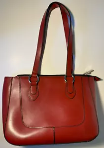 Jack Georges Womens Leather Shoulder Handbag Red - Picture 1 of 5