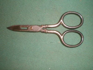 Vintage Sterling Button Hole Scissors J. A. Henckels Twin Works, Germany - Nice - Picture 1 of 7