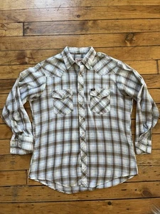 VTG LEE Pearl Snap Long Sleeve Shirt XL Thin Faded Thin Button Down Made In USA - Picture 1 of 3