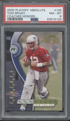 Playoff Absolute Coaches Honors #195 2000 Tom Brady 97/300 radiocontrol novato casi nuevo-como nuevo PSA 8 Foto 1 de 2