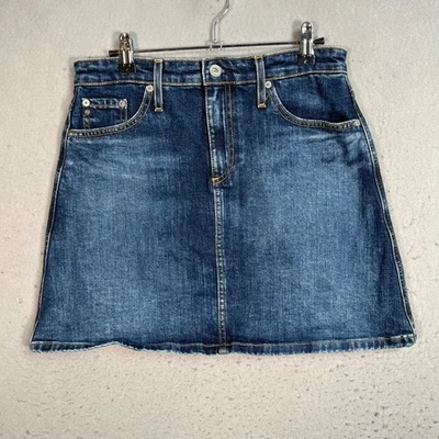 Falda de mezclilla línea A 28R para mujer Adriano Goldschmied The Ali mezcla de algodón Foto 1 de 4