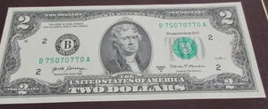 NEW-TRINARY- 2017A $2 Bill-B75070770A-NEW YORK FRB-FREE SHIPPING - Picture 1 of 3