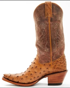 Size 10B SHYANNE WOMEN'S DAISIE EXOTIC FULL QUILL OSTRICH BOOTS - SNIP TOE - Picture 1 of 12