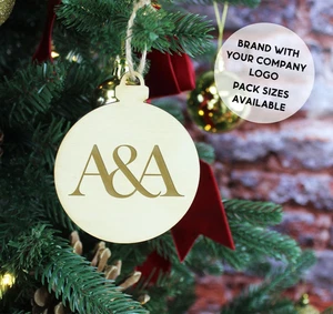 Personalised Company Logo Baubles Bulk Xmas Gift for Employees Custom Business - Picture 1 of 11