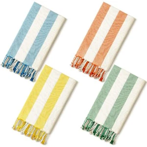 Turkish Cotton Beach Towel 4 Pcs 36x71" Sand Resistant Quick Dry Summer Pool - Picture 1 of 7