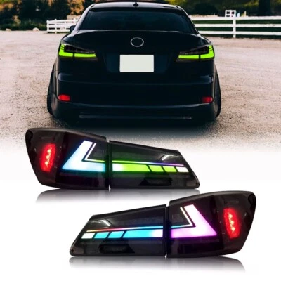 RGB COLOR LED Tail Lights For Lexus IS250 IS350 ISF 2006-2013 Smoked Brake Lamps - Image 1 of 4