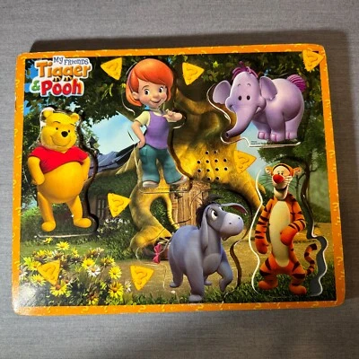 Rompecabezas de madera vintage "Pooh & Tigger" - Rompecabezas parlante raro y único 9,5 X 11" Foto 1 de 4