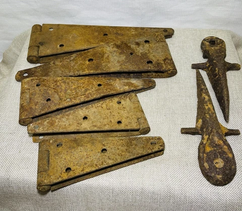 Lot Rustic Vintage Barn Strap Hinges Door Gate Rusty and Crusty Salvage Cover