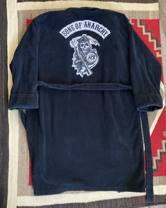Sons of Anarchy SOA adult bath robe towel cotton Black Tv Show Logo Reaper - Picture 1 of 13