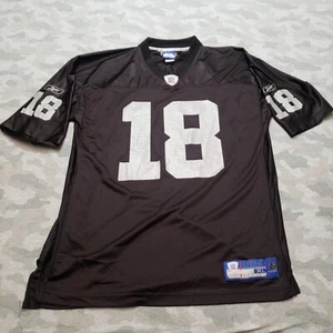 Raiders Jersey Mens XL Black Moss #18 V-Neck Short Sleeve NFL Football - Picture 1 of 9