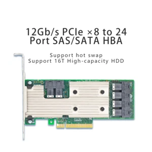 SAS3224 12Gb/s PCIe x8 to 24 Port SAS SATA HBA Controller Card OEM 9305-24I - Picture 1 of 5
