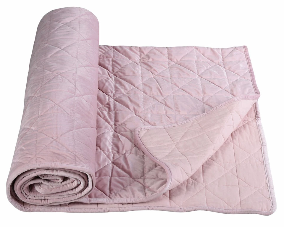 Wohndecke Kuscheldecke Decke Rosa Tagesdecke Steppdecke Samtdecke 140x200cm - Bild 1 von 4