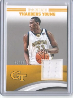 Camiseta deportiva Panini Collegiate Georgia Tech 2016 plateada Thaddeus Young/99 - plana S/H Foto 1 de 2