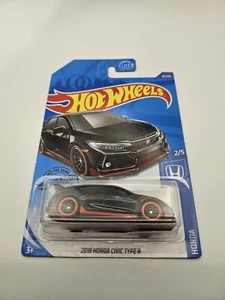 HOT WHEELS USA E CASE 2019 NERO 2018 HONDA CIVIC TYPE R 2/5 HONDA SERIE 1/64 - Foto 1 di 7