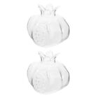 Clear Glass Pomegranate Vases - Set of 2