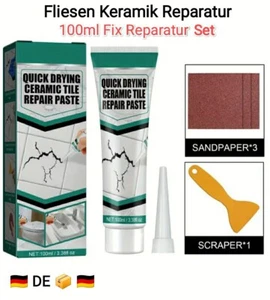 Keramik Reparatur Paste Fliesen Reparatur Kleber Set für BAD WC Sanitär 100g Neu - Bild 1 von 7