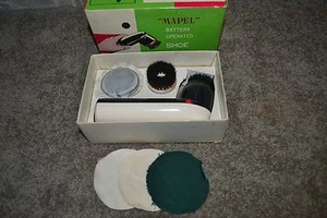 ¡FUNCIONANDO! Juego de cepillos para zapatos vintage Mapel a batería cabezales de cepillado y pulido  - Imagen 1 de 8