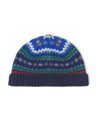 *NUEVO CON ETIQUETAS* Janie and Jack sombrero de invierno azul marino/verde niño 10-12 Foto 1 de 4