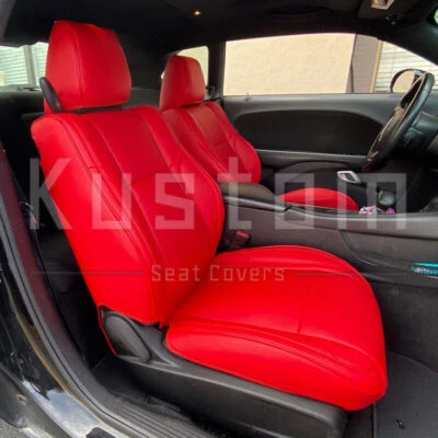 Kustom All Red Seat Covers Waterproof Leather For Dodge Charger 2015-Up Foto 1 de 4