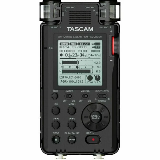 New TASCAM DR-100MKⅢ Stereo Linear PCM Recorder 24bit 192kHz High Resolution - Image 1 of 1