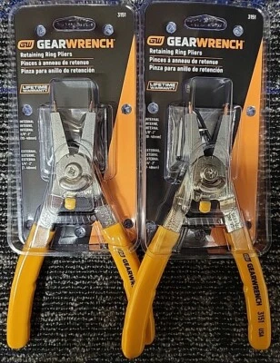 (pacote com 2) GearWrench 3151 grande alicate de anel de retenção interno e externo NOVO - Imagem 1 de 3