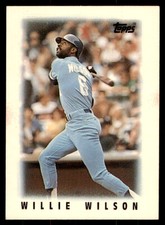 1986 Topps Major League Leaders Minis Willie Wilson Baseball Cards #22