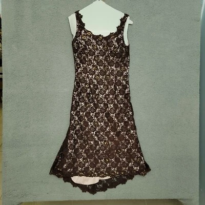 JS Boutique Prom / Cocktail Dress Womens Size 8 Zip Lace Brown Lined Breaded  - Image 1 of 4