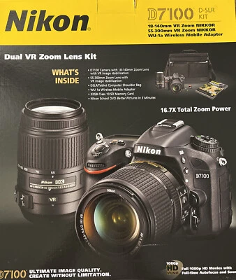 Nikon D7100 24.1MP D-SLR Camera, Dual VR Zoom Lens Kit, 18-140mm & 55-300mm - Image 1 of 4