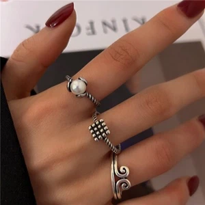 plated Sterling Silver Knot Oxidized Band/Thumb Adjustble style Afforable Fashio - Picture 1 of 28