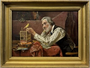 Exceptional c. 1900 Harry Roseland “His Last Friend” American Genre Oil SIGNED - Picture 1 of 13