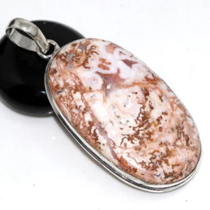 Mexican Laguna Lace 925 Silver Plated Gemstone Pendant 2.3" Elegant Gift MJ - Picture 1 of 3
