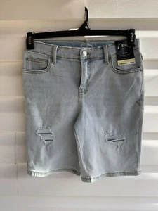Boys Adjustable Waist Jean Shorts Stretch Denim Distressed Light Wash Youth L - Picture 1 of 8