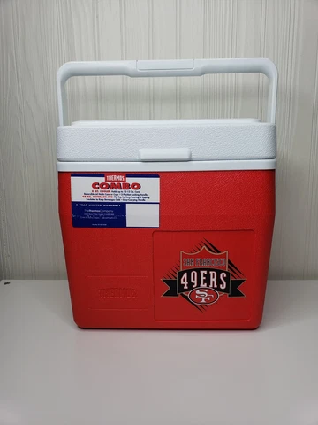 San Fransisco 49ers NFL Cooler Thermos Brand Plastic 8 Quart Vintage 1994 Red Cover