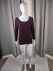 American Eagle Dark Purple Cotton Blend Knit Pullover Sweater Size SP - Picture 1 of 10