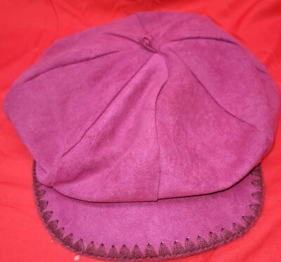 Candies Taxi Hat Pink Suede Brim Winter Spring Fall Fashion Accents Rare - Image 1 of 4