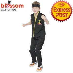 CK3330 Karate Kid Boys Black Cobra Kai Book Week Dress Up Cosplay Outfit Costume - Picture 1 of 5