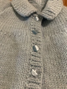 Vintage Girl's CHILD size knit/crochet sweater COAT - Picture 1 of 13