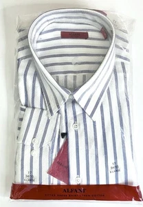 Alfani Men's Fitted Dress Shirt, Blue Striped, Size XL, Neck Size 17, 34/35, NWT - Picture 1 of 7