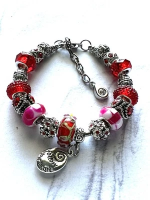 Pulsera roja Follow Your Heart estilo europeo se adapta a tallas 7,0-8,0 Foto 1 de 4