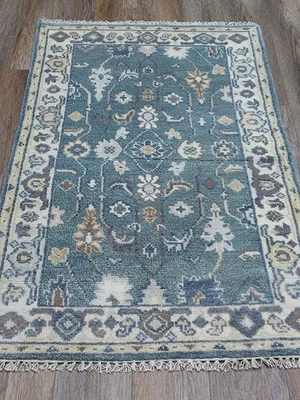 Bohemian Oushak Turkish Rug ,Oushak Turkish Hand Made Contemporary Rug,3x5 Ft - Image 1 of 4
