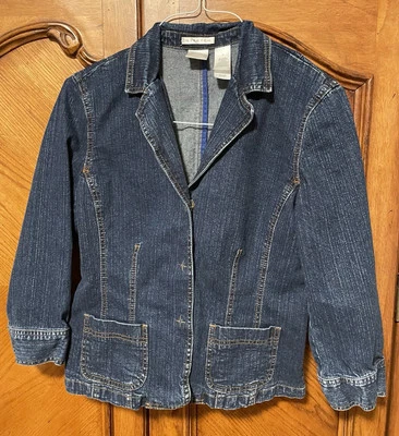 Emma James Jeana Sz 6 Denim Jacket Stretch Fit 3/4 Sleeve Cotton - Image 1 of 4