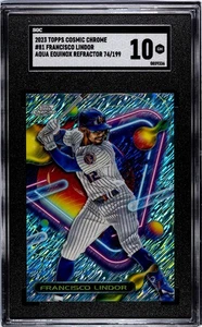 2023 Topps Cosmic Chrome - Francisco Lindor #81 Aqua Equinox Refractor 74/199 - Picture 1 of 2
