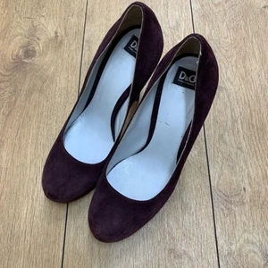 Dolce&Gabbana Women 7.5US Suede Pumps Stiletto heel Burgundy Luxury Classic Used - Picture 1 of 4