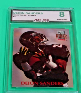 DEION SANDERS***1992 PRO SET POWER---MINT 8**COWBOYS**FALCONS--MAD Dog GRADED - Bild 1 von 1