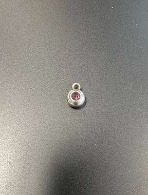 Dije de piedra de nacimiento James Avery recuerdo zafiro rosa creado en laboratorio (PAP005900) Foto 1 de 4