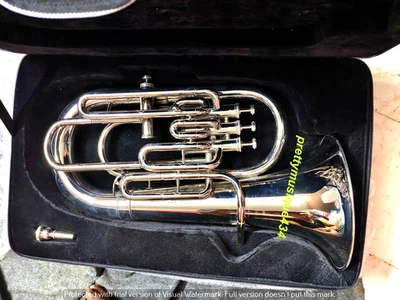 EUFONIO 4 VÁLVULAS LATÓN PURO METAL EN CROMO PULIDO + FUNDA COJÍN + ENVÍO GRATUITO Foto 1 de 4