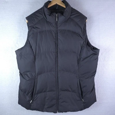 Eddie Bauer Puffer Vest Womens XL Tall Black Premium Quality Goose Down Full Zip - Image 1 of 4