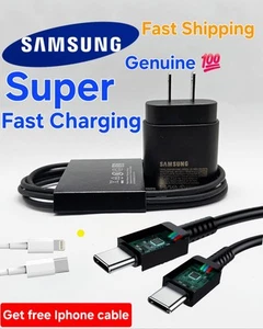 25W USB-C Fast Wall Charger + 3/6Ft Cable For Samsung Galaxy S23 S22 S21 Lot US - Picture 1 of 8