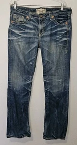 Big Star Miki Womens 32R Whiskering Faded Bootcut Jeans 5-Pocket Denim Cowboy - Picture 1 of 7