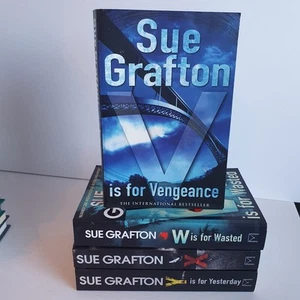 4x Books Sue Grafton - Kinsey Millhone Alphabet Series-V,W,X&Y - Detective Crime - Picture 1 of 21